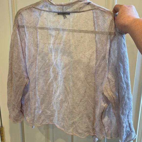 Eileen Fisher Women's Soft Pink Open-Front Shrug - Picture 4 of 8